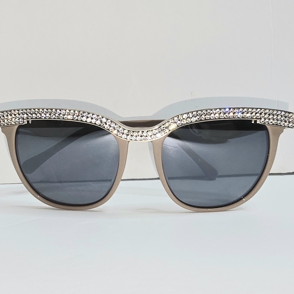 Perverse Camel Color Rhinestone Glasses in Great Condition
